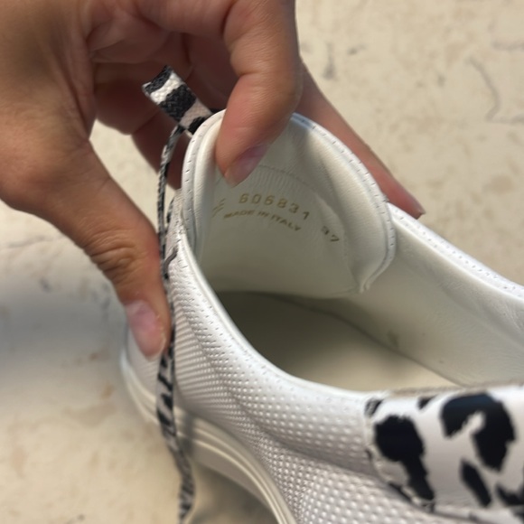 Saint Laurent Andy leopard Perforated Low Top Sneakers 37